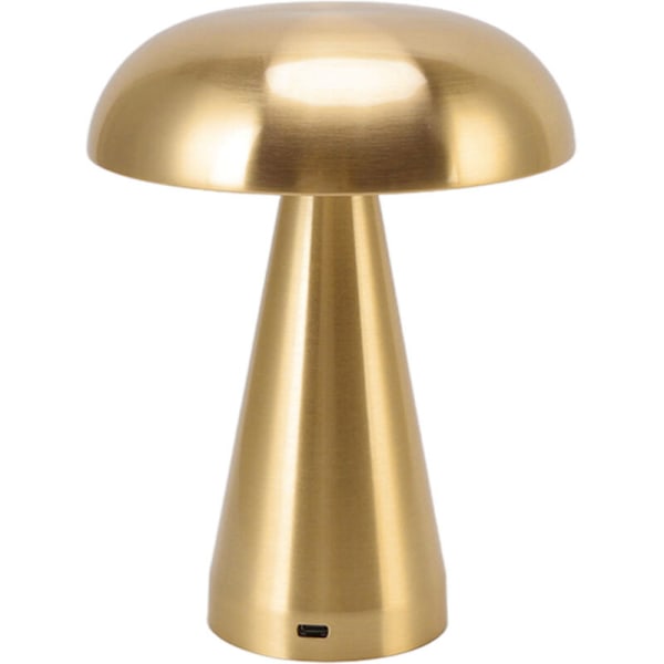 Soppformet bordlampe i moderne minimalistisk industriell stil, 3 farger, dimbar, oppladbar, innovativ berøringslampe i gull