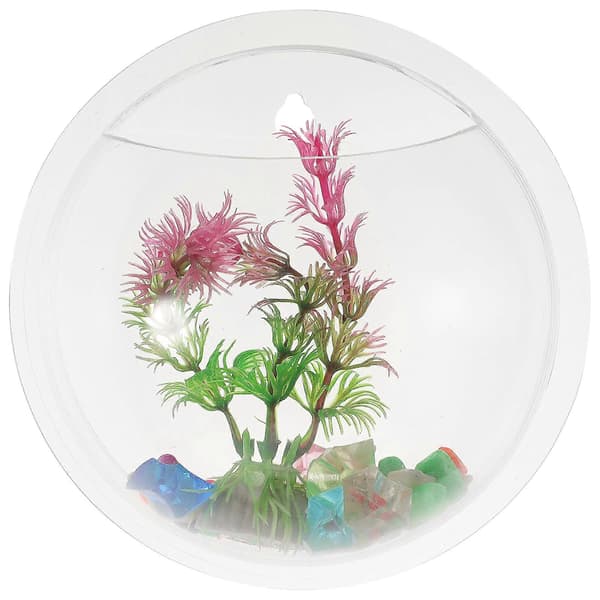 Transparent Hydroponic Vase Wall Mounted Aquarium Decorative Wall Planter Home Accessories (Random Style)
