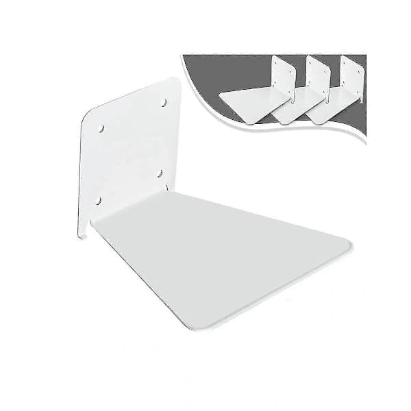 Invisible Floating Bookshelf - Wall Mounted Perforated Book Organizer in White