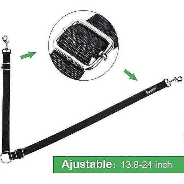 Dobbelt hundebånd, robust og justerbart, to flokefrie koblinger, egnet for hunder under 50 kg