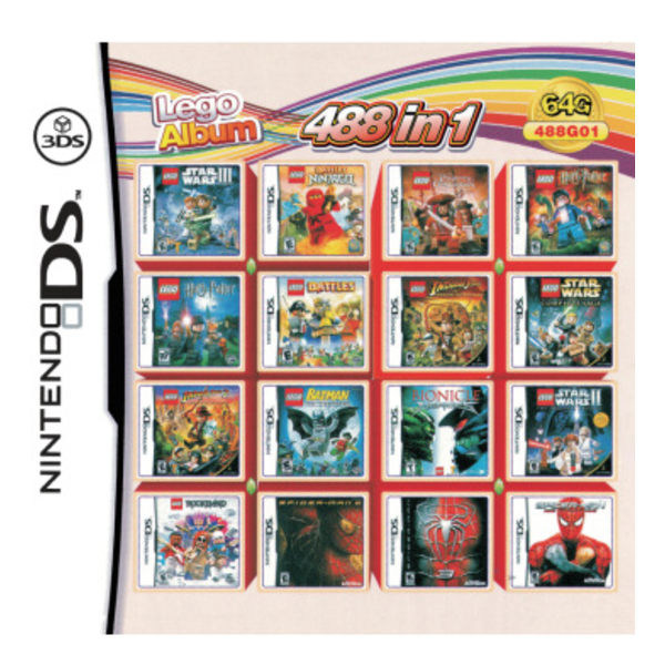 3DS NDS-pelikasetti: 208-in-1-yhdistelmäkortti, NDS-monipelikasetti, jossa on 482 IN1-, 510- ja 4300-pelejä 488 IN 1