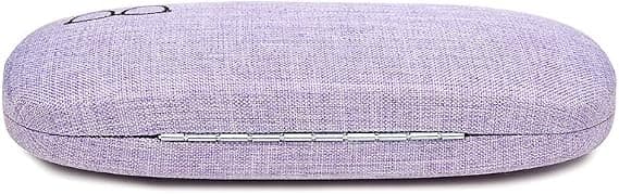Linen Canvas Hard Glasses Case Portable Protective Case for Eyeglasses and Sunglasses with Microfiber Cloth