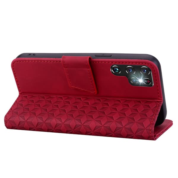 Samsung S24 Korthållarfodral - Stöttåligt - Vinrött Wine red