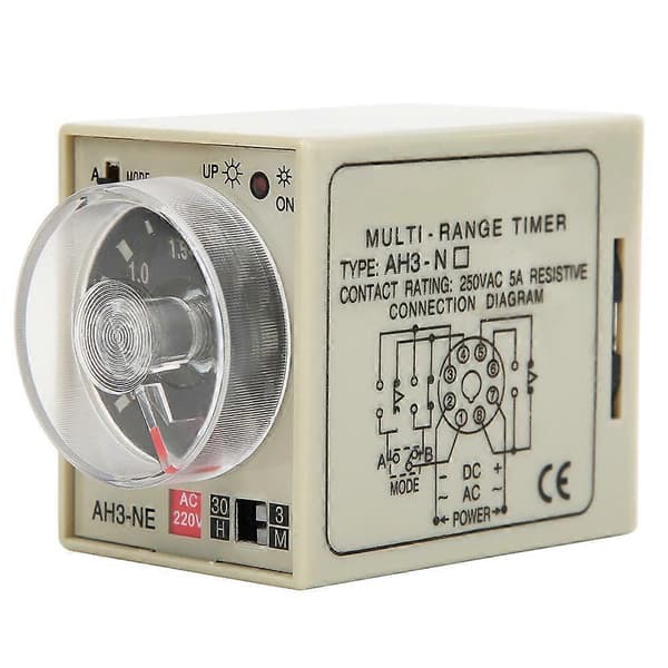 Forsinkelsesrelé Mini Multi Tidsperiode Justerbar a B Dobbelmodus AH3 NE AC220V