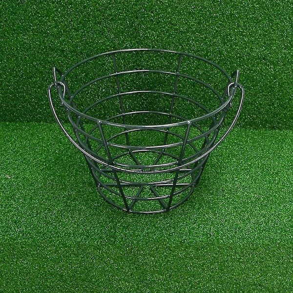 Golfkurv i rustfrit stål Golf Range Kurv Golfboldbeholder Boldbeholder Holder Rummer 50 bolde - Sort