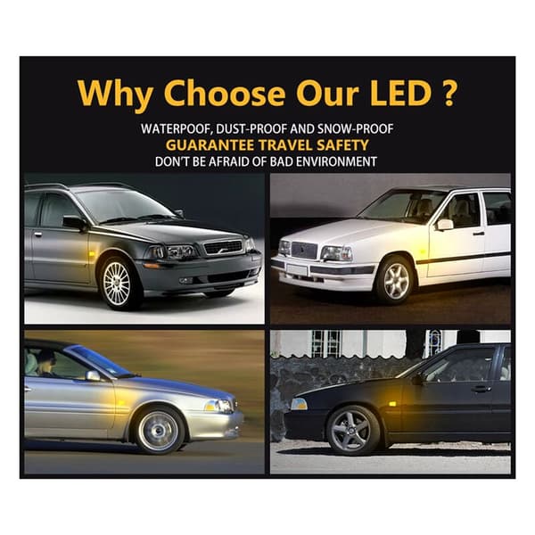 2 stk til 850/C70/V70/V40/S40 98-04 Bil LED Sidemarkeringslys Blinklys 9178885