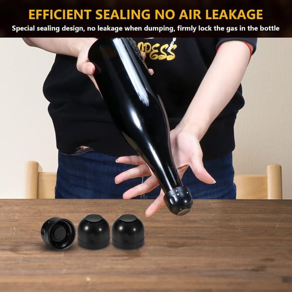 Champagne stopper, wine stopper, 4-pack, universal, reusable, silicone, sealed, leak-proof
