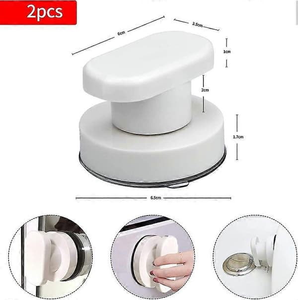2 X Strong Suction Cup Handle Suction Cup Armrest Movable Glass Handle For Bathroom Cabinet Drawer [DB]