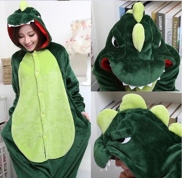 Fancy Cosplay Kostume Onesie Pyjamas Voksen Nattøj Dinosaur L[LD] S S