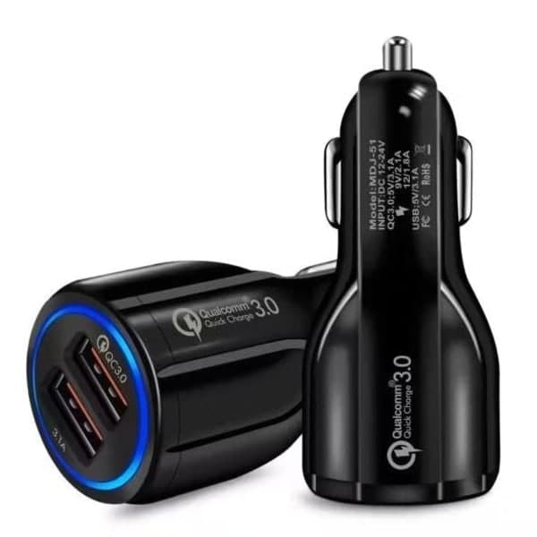 Billader Hurtiglader USB Hurtiglading - For iPhone/Samsung - Svart