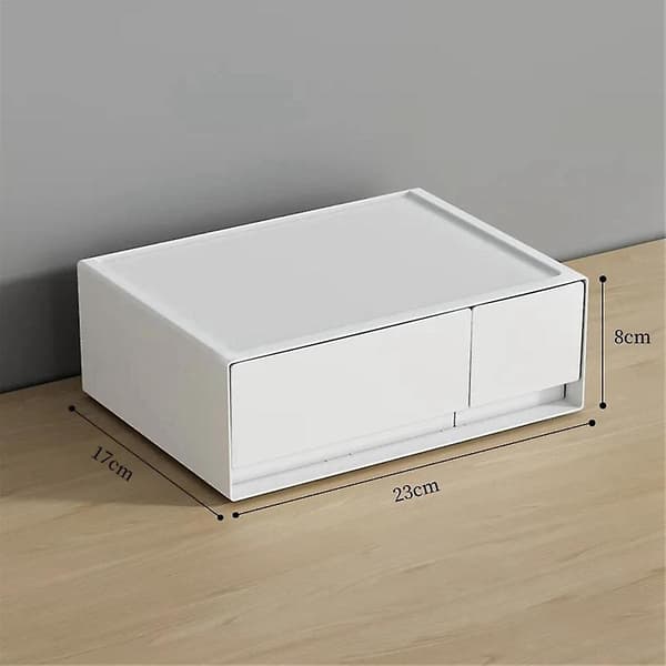 Stackable Desk Organizer Capacity Drawer Storage Box School Supplies Sundries Organizer, 2 Drawers