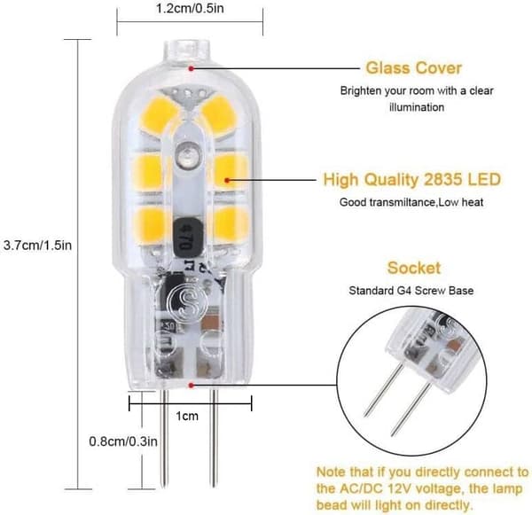 G4 LED-pære, 5-pak 20W Halogenækvivalent