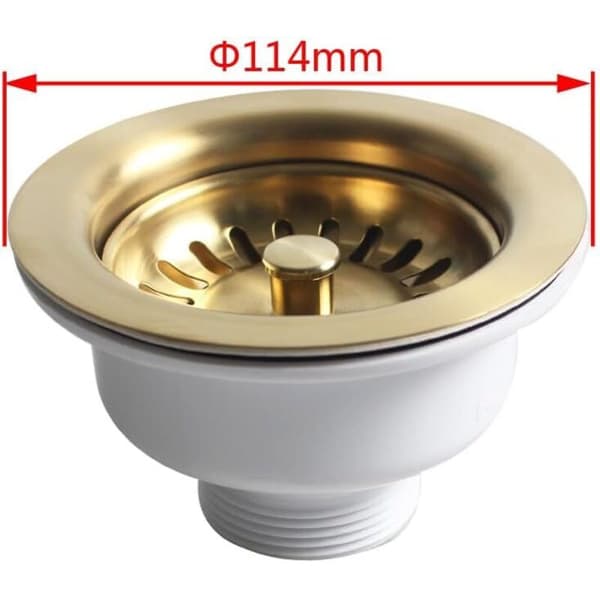 XK223C041-K Vaskafløb 114 mm Børstet guld SUS304