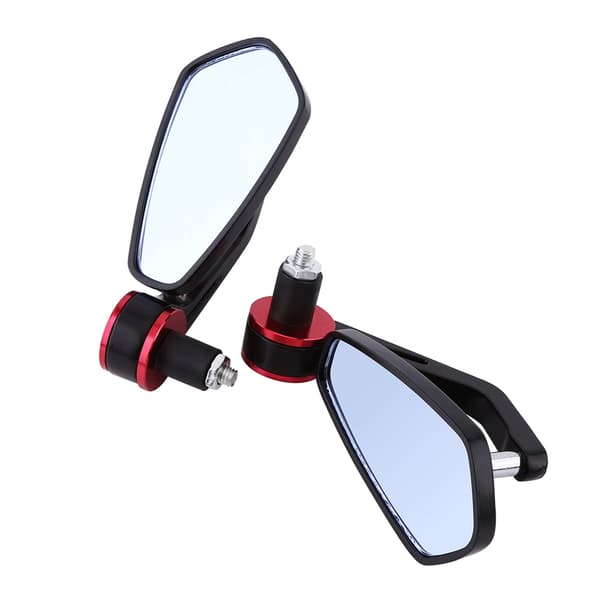 Red Aluminum Motorcycle Rearview Mirrors - Universal 7/8\" Handlebar End