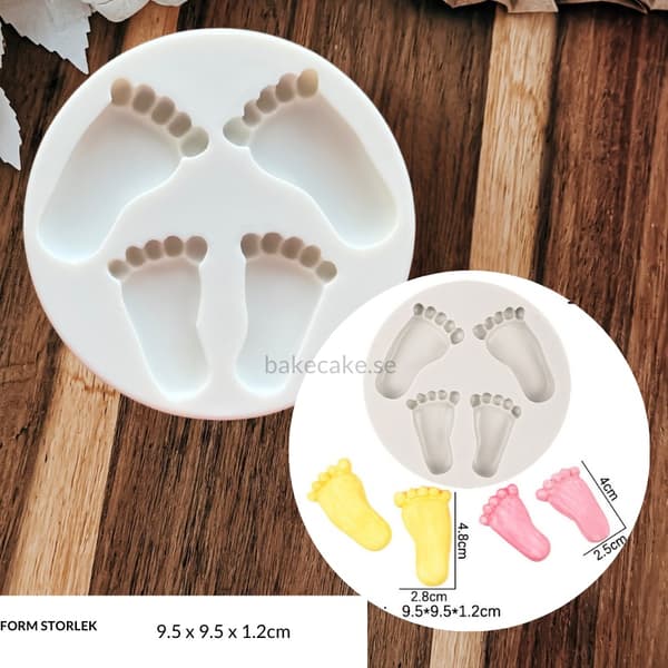 Babyfod Silikoneform til Kagepynt – Perfekt til Baby Shower 70