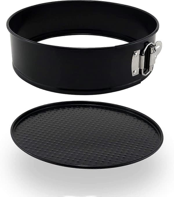 Sæt med 2 runde kageforme 23 cm non-stick springform løs bund bageplade