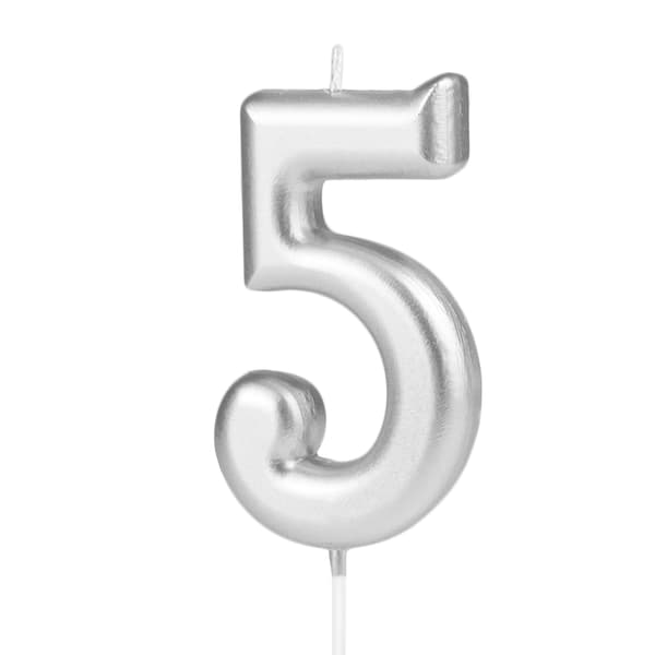 Kakkuvaha numero 5 hopea 10 cm silver