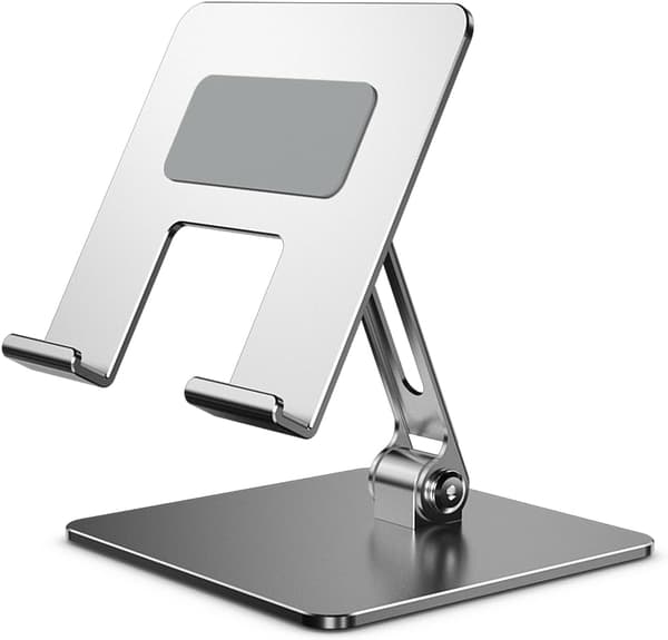 Aluminium Tablet Stand, Adjustable, Foldable, for Desk, Compatible with iPad Pro and Other 4.9 \"-12.9 \" Devices