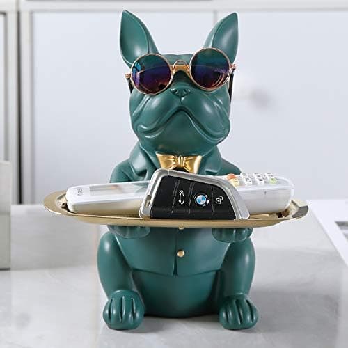 Bulldog statue, home decor, with removable storage unit