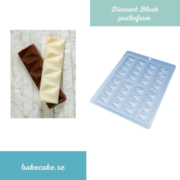 Pralinform Diamant Sjokoladeform - BWB 10043 Transparent transparent