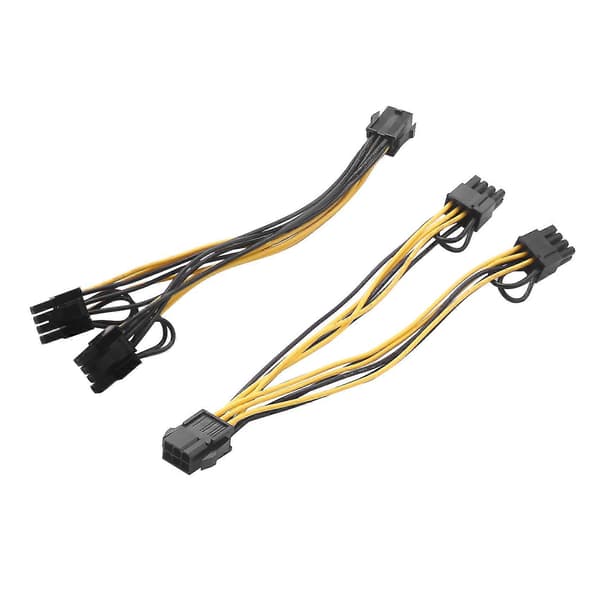 10 stk 6-pin til dobbel PCIe 8-pin (6+2) Grafikkort PCI Express Strømadapter GPU VGA Y-splitter Forlengelse