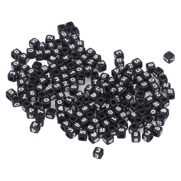 300 pcs Number Beads Cube Acrylic Beads for DIY Jewelry Making