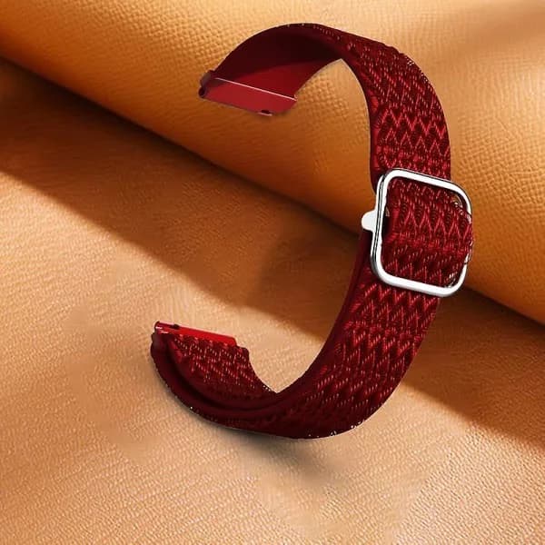 Elastisk Justerbar Nylon 20mm Udskiftningsrem til Smartwatch, Passer til Samsung Galaxy Watch 3/4/4 Classic/Active/Active 2/Gear Sport - Pink