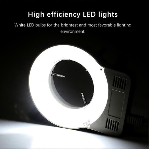 LED Ring Light for Microscope, Adjustable Brightness Microscope Lamp 12 12