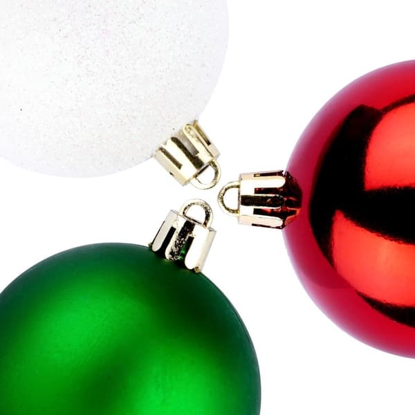 Julgranskulor sprängsäkra röd grön vit 6 cm 12 st
