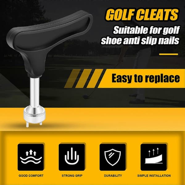20pcs Studs for Easy Replacement, Universal Non-Slip Golf Shoes, with Golf Stud Wrench Two-Pin Shoe Remover Replacement-XS6-