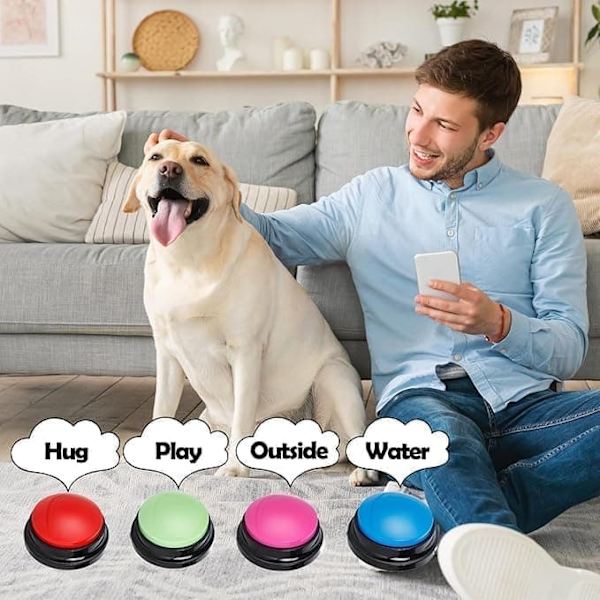 4-pack Talking Buttons for Dog & Cat, Dog Training