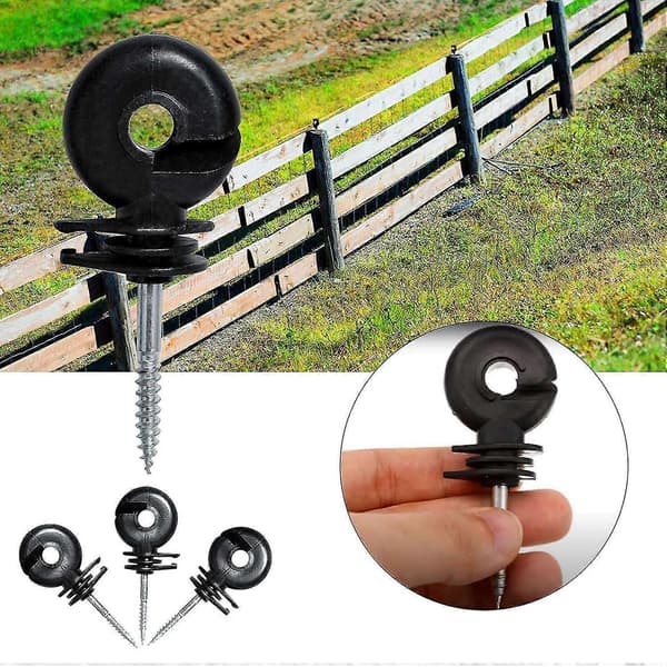 25 stk Elektrisk gjerdeisolator Skrueisolator Gjerderingstolpe Trepåleisolator, storfe gjerde