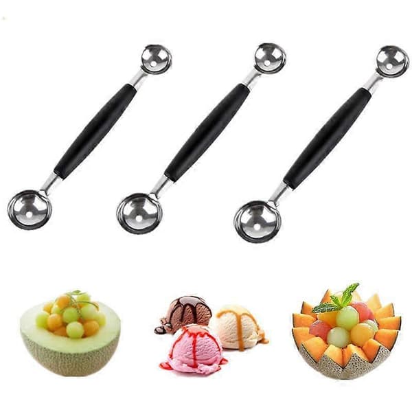 3-pack melonskärare i rostfritt stål, tål maskindisk