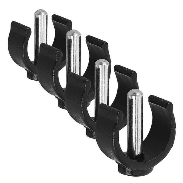 Stokkholder C-formet klemme ABS/stål Svart 4 stk