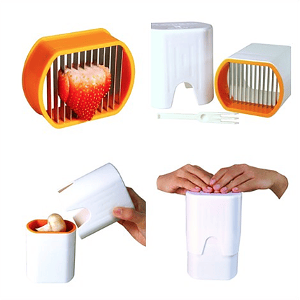Frukt-/grønnsakskutter hvit white plastic