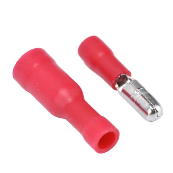 100 stykker (50 par) 22-16 AWG isolerede han- og hun-bulletstik