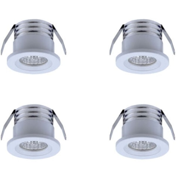 Set med 4 mini infällda LED-spotlights, 3 W, Neutralvitt ljus.ca