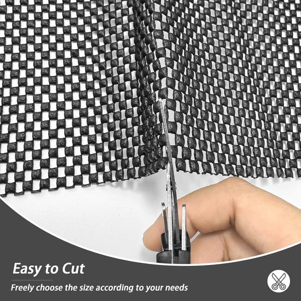 Non-slip Drawer and Shelf Liner on a Roll, Strong Grip, Cushioned Protective Cabinet Organizer, Easy to Cut for Kitchen, 30 x 600 cm, Black