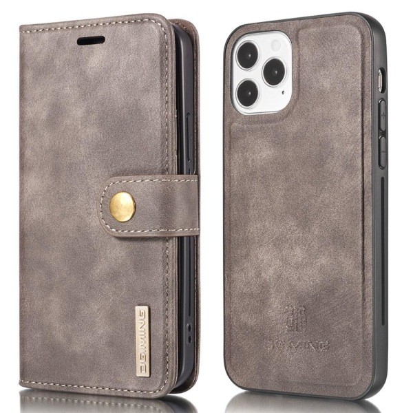Hot 2025 DG.MING iPhone 13 Mini Split Læder Wallet Case - Kaffebrun
