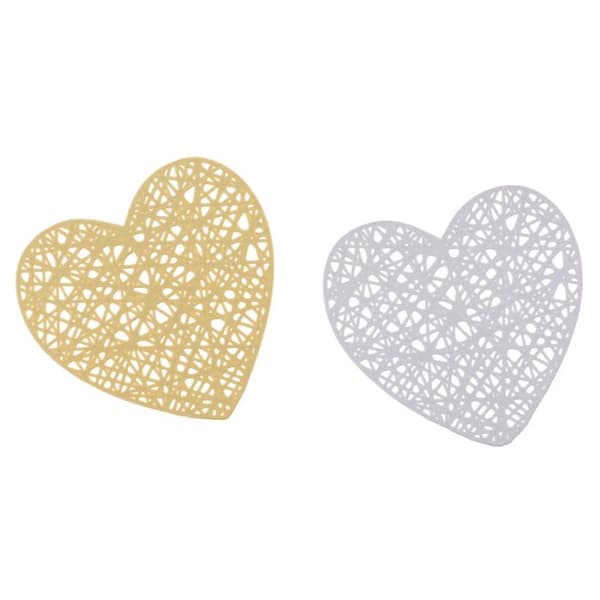 Glassbrikker Hjerte / Underlegg til Glass - 4-Pakning Silver silver