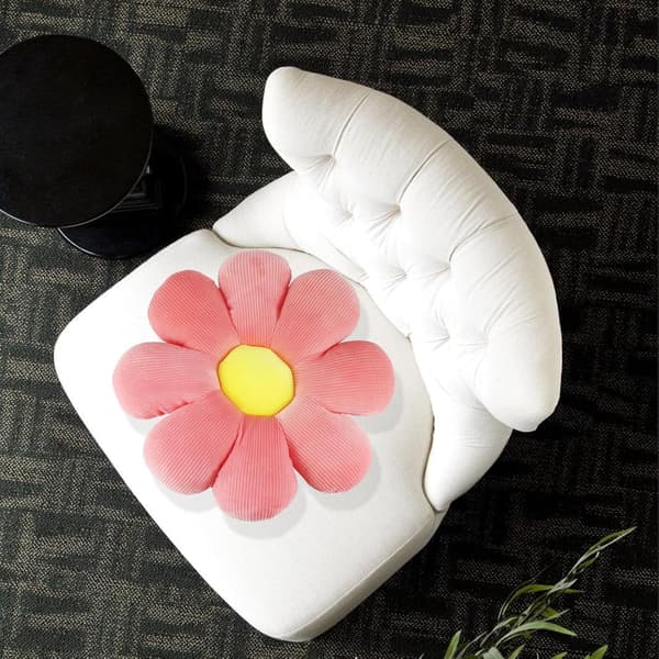 2 Blomkuddar, Tusensköna Blomformad Sittdyna, Dekorativ Soffkudde, Mjuk Kudde för Vardagsrum, Soffa, Sovrum