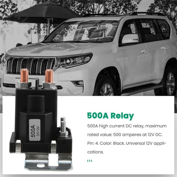 Kaksoisakkujen erotinrele 4 liitintä 500A 12V auton virtakytkimelle