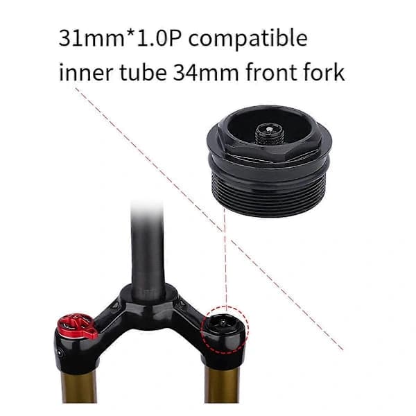 Bike Front Fork Valve Nut Bicycle Air Fork Cap Assembly Thread 31xP1.0mm Valve Core Bicycle Part