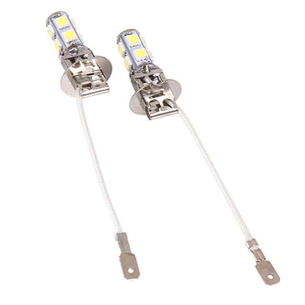 2x H3 5050 Hvit 9 SMD LED DC12V Bil Tåkelys Pære LED-lamper 6500K
