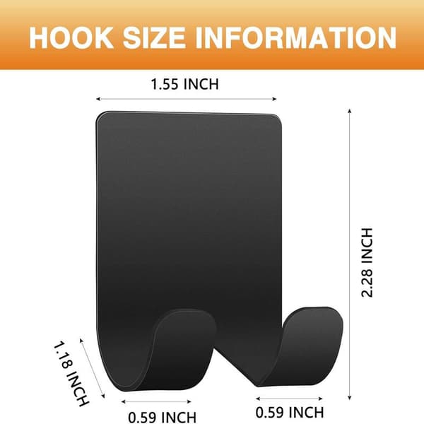 Black Razor Holder, Razor Hook, Shower Hanger (6-pack), See B B