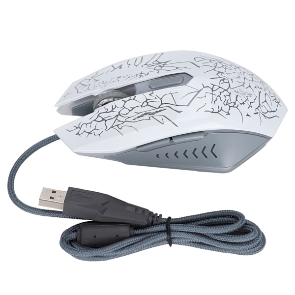 USB Kablet Gamingmus med Illuminert Pustelys 2400/1800/1200/800 DPI 3500FPS for Gamere