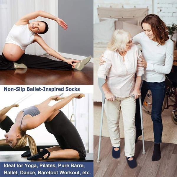 Yogastrumper til kvinder, skridsikre grebsstrømper, balletstrømper, yoga pilates ballet