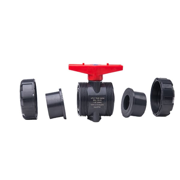Dobbelt gummikugleventil PVC kugleventil swimmingpool kugleventil (DN25φ32mm*1stk) 32mm 32mm