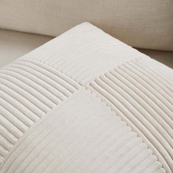 Set med 2 Boho Kuddfodral 45x45 Gräddvit Ljusbeige Korsmönster Sammet