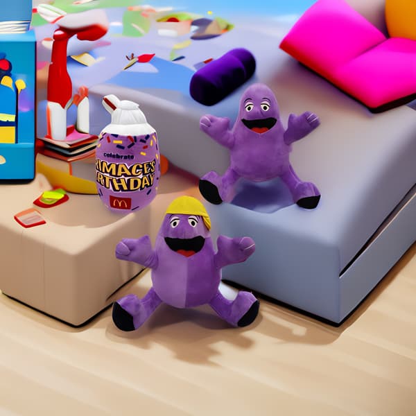 Grimace Shake McDonald's Milkshake Brother Animation Perifer Plyschleksaksdocka (20cm)